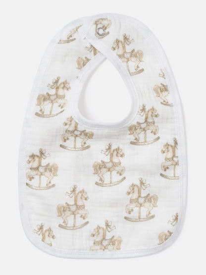 Baby Bib Rocking Horse Collection - Beige