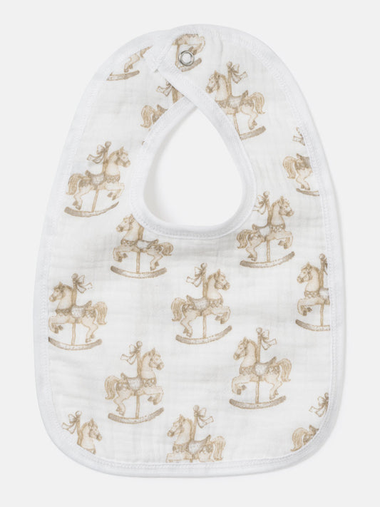 Baby Bib Rocking Horse Collection - Beige