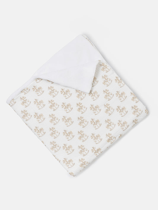 Baby Blanket Rocking Horse Collection - Beige