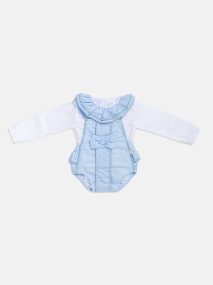 Baby Girl Dolores Collection 2-piece Spanish Romper Set - Baby Blue