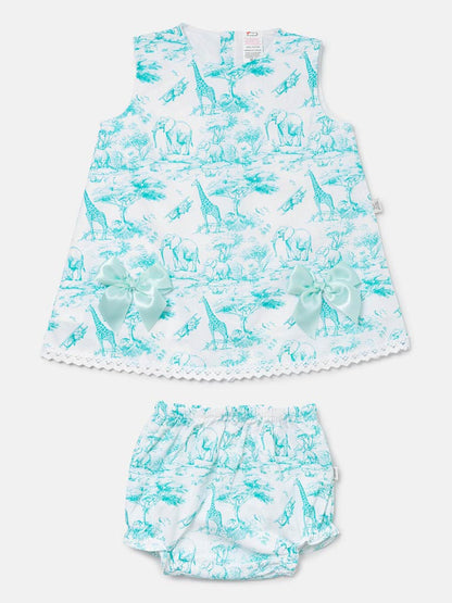 Baby Girl Top & Bloomers Set Safari Collection - Mint Green