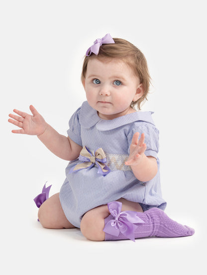 Baby Girl Lupe Collection Spanish Smocked Romper - Lilac