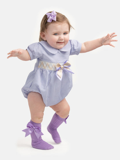 Baby Girl Lupe Collection Spanish Smocked Romper - Lilac
