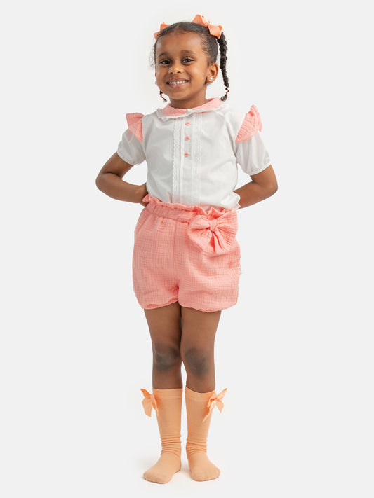 Baby Girl Lydia Collection Spanish 2-piece Romper Set - Salmon