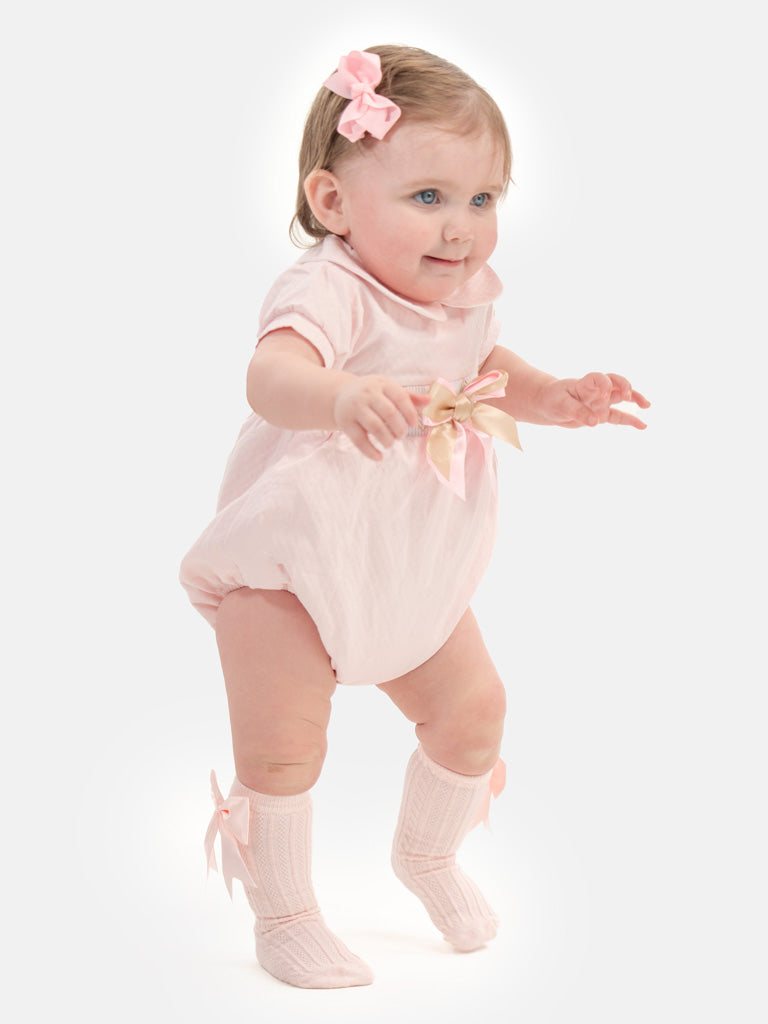 Baby Girl Lupe Collection Spanish Smocked Romper - Pink