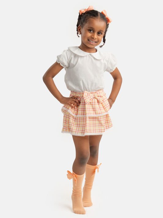 Baby Girl Luciana Collection Spanish 2-piece Romper Set - Orange