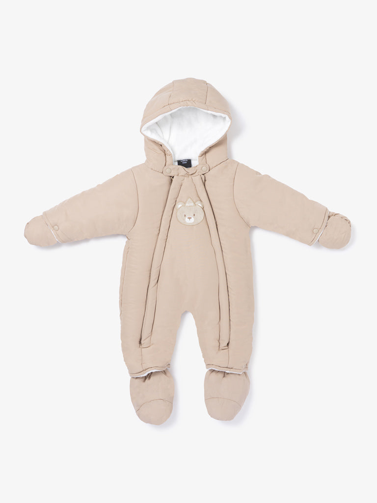 Baby 3-piece Snowsuit Set with Double Zipper - Beige
