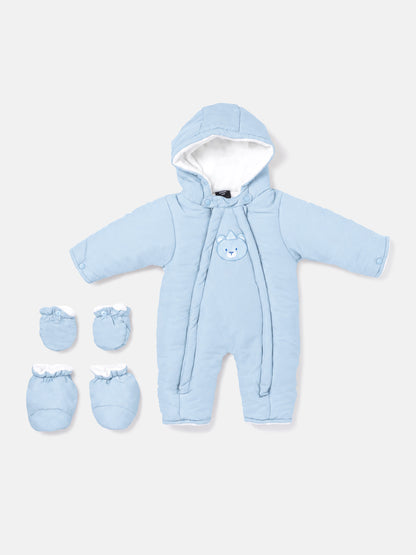 Baby 3-piece Snowsuit Set with Double Zipper - Baby Blue