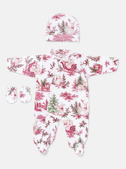 Velour 3-Piece Baby Grow Set - Christmas Print Collection - LIMITED EDITION