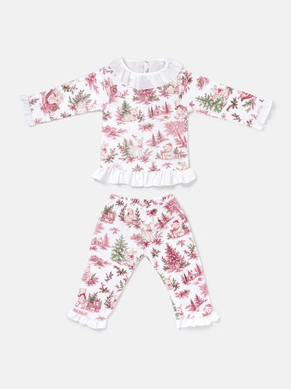 Baby Girl 2-Piece Velour Pyjama Set - Christmas Print Collection - LIMITED EDITION