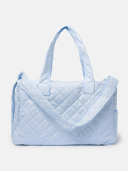 Baby Quilted Teddy Bear Changing Bag - Baby Blue