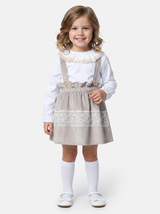 Baby Girl Ada Collection Spanish 2-Piece Dress Set - Grey