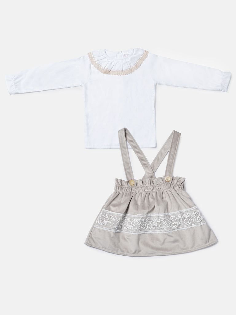 Baby Girl Ada Collection Spanish 2-Piece Dress Set - Grey