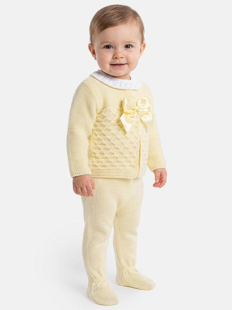 Zaira Collection 3-Piece Knitted Set Baby & Toddler – Lemon Yellow