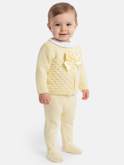 Zaira Collection 3-Piece Knitted Set Baby & Toddler – Lemon Yellow