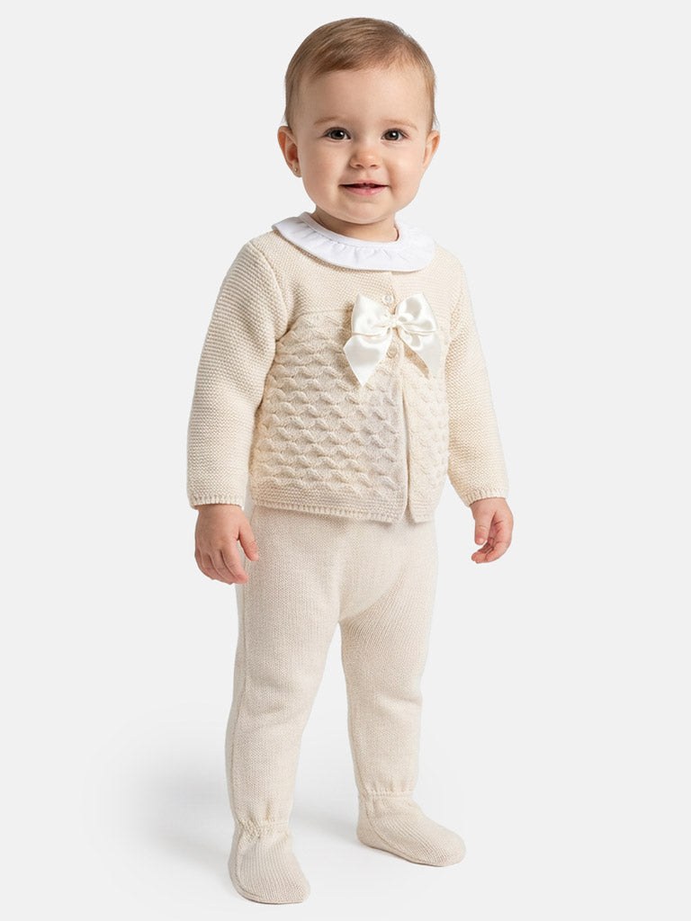 Zaira Collection 3-Piece Knitted Set Baby & Toddler – Beige