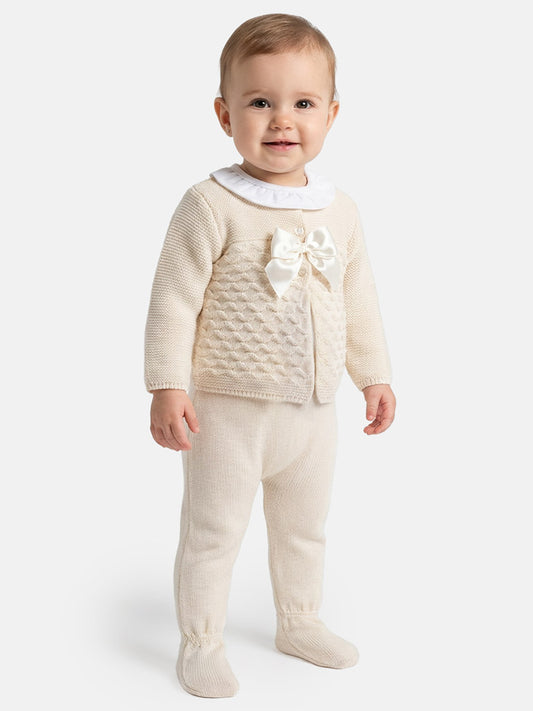 Zaira Collection 3-Piece Knitted Set Baby & Toddler – Beige