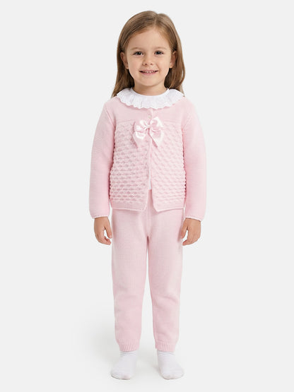 Zaira Collection 3-Piece Knitted Set Baby & Toddler – Baby Pink