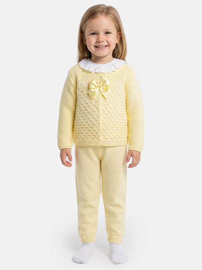 Zaira Collection 3-Piece Knitted Set Baby & Toddler – Lemon Yellow