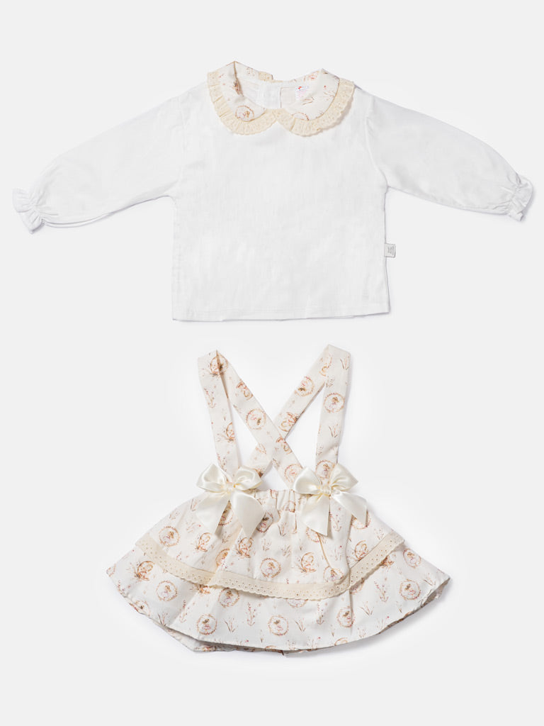 Baby Girl Ballerina Collection Spanish 2-Piece Dress Set - Ivory