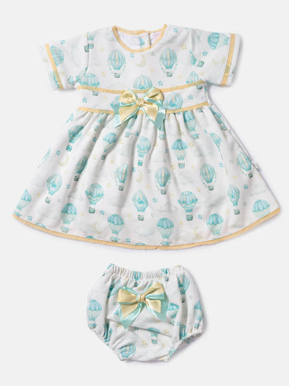 Baby Girl Balloon Collection Dress & Bloomers Set - Baby Blue