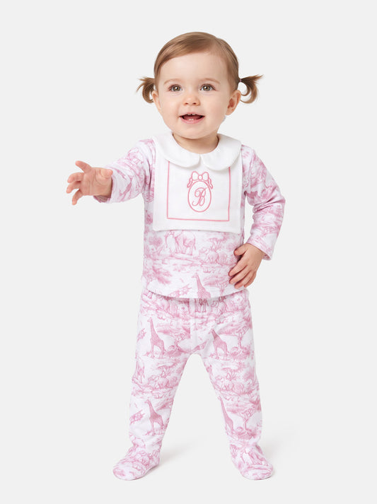 Baby Long-Sleeve 2-Piece Pyjama Set - Safari Collection - Baby Pink
