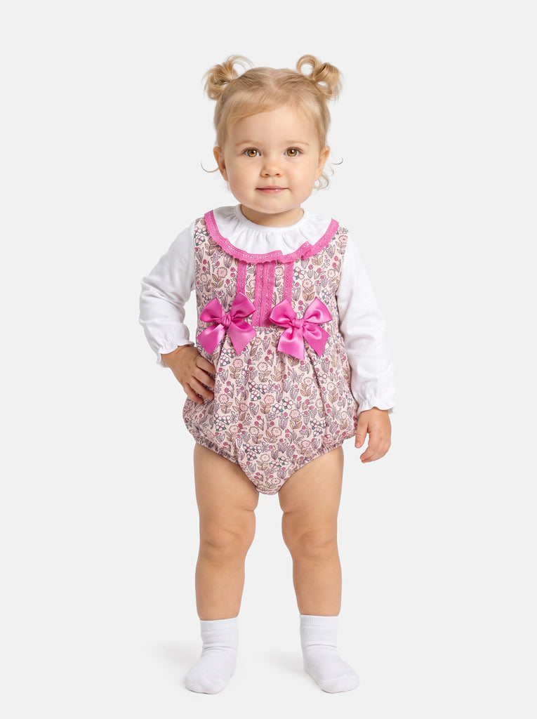 Baby Girl Maricruz Collection 2-piece Romper Set - Fuchsia