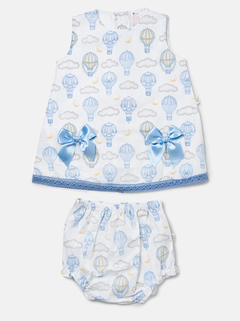 Baby Girl Top & Bloomers Set Hot Air Balloon Collection - Baby Blue