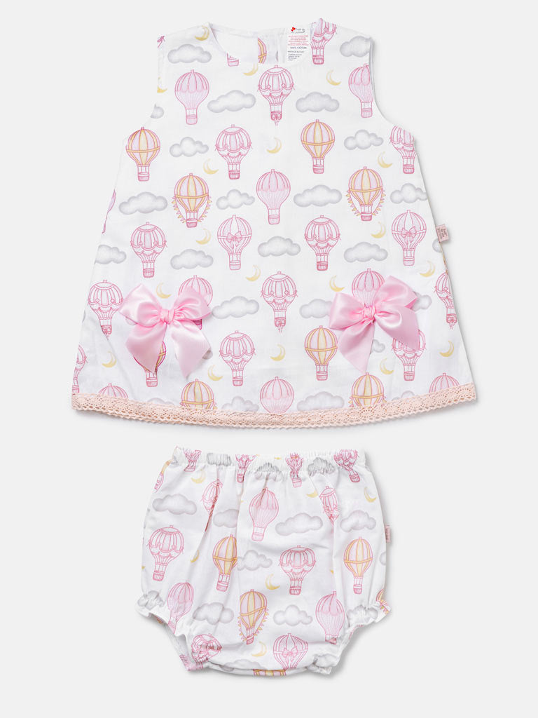 Baby Girl Top & Bloomers Set Hot Air Balloon Collection - Baby Pink