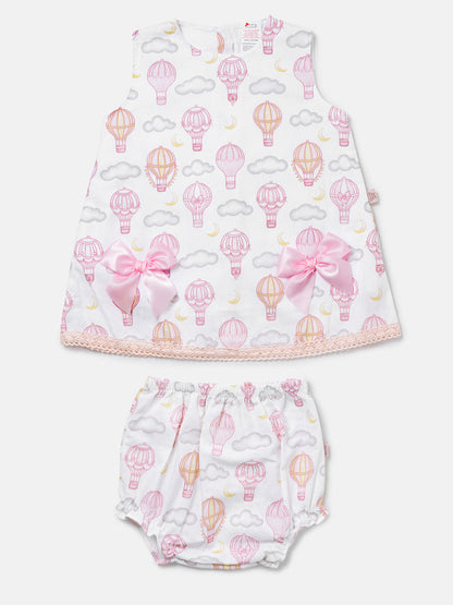 Baby Girl Top & Bloomers Set Hot Air Balloon Collection - Baby Pink