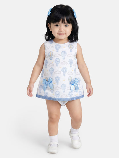Baby Girl Top & Bloomers Set Hot Air Balloon Collection - Baby Blue