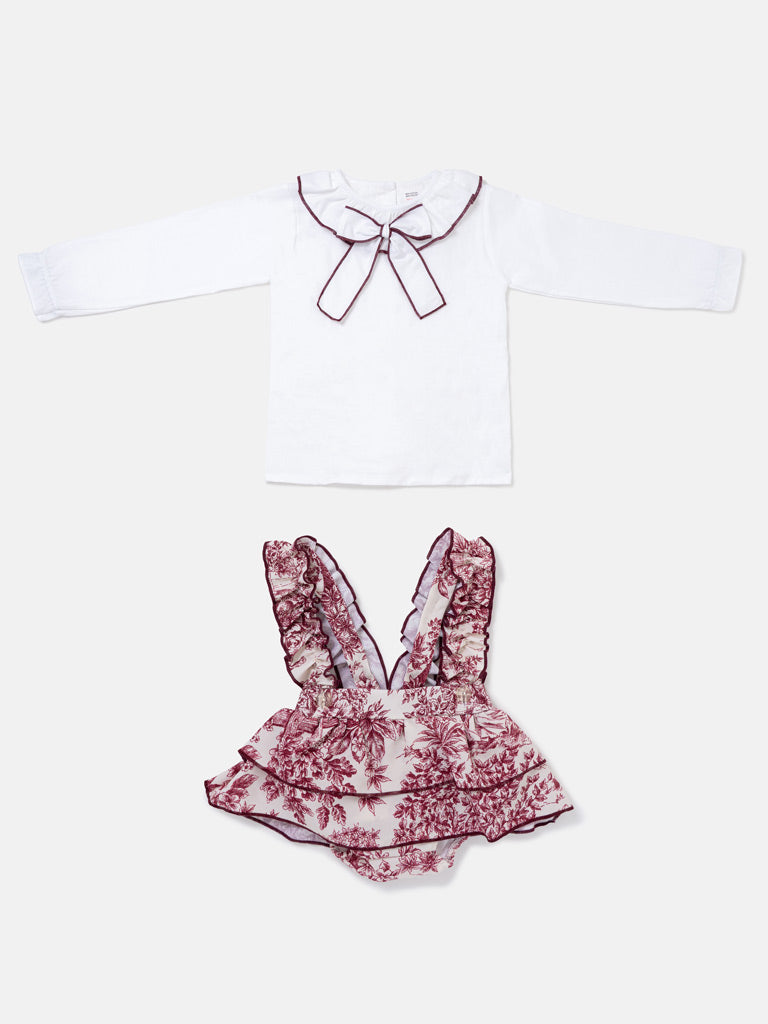 Baby Girl Isaura Collection 2-piece Romper Set - Cherry Red