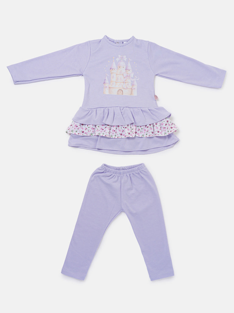 Baby Girl Leggings and Top Set - Castle Collection - Lilac