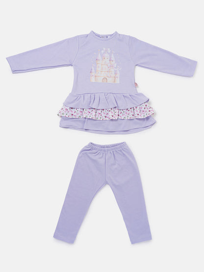 Baby Girl Leggings and Top Set - Castle Collection - Lilac