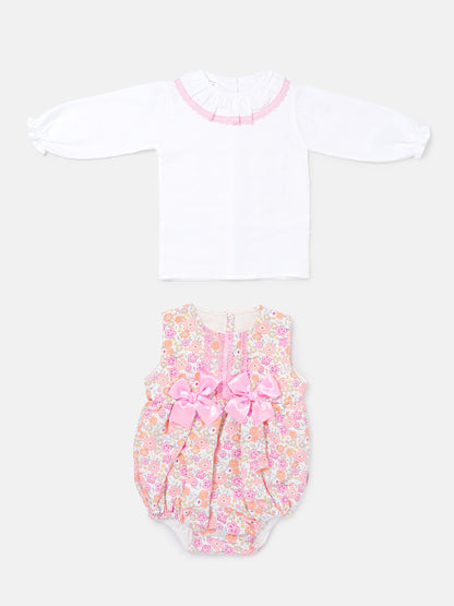 Baby Girl Maricruz Collection 2-piece Romper Set - Baby Pink