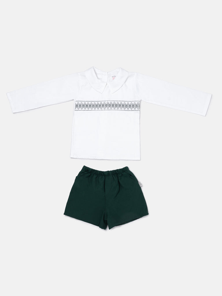 Baby Boy Lucero Collection 2-Piece Smocked Top & Jam Pants Set - Emerald Green