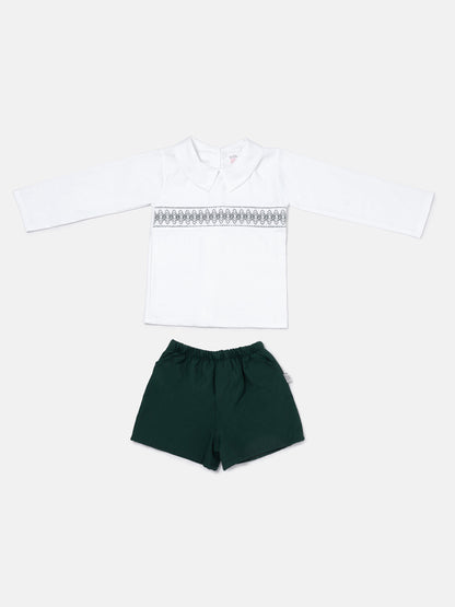 Baby Boy Lucero Collection 2-Piece Smocked Top & Jam Pants Set - Emerald Green