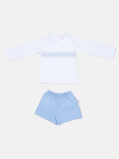 Baby Boy Lucero Collection 2-Piece Smocked Top & Jam Pants Set - Baby Blue