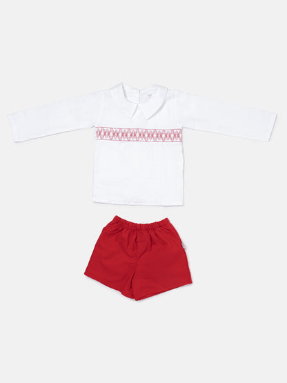 Baby Boy Lucero Collection 2-Piece Smocked Top & Jam Pants Set - Red