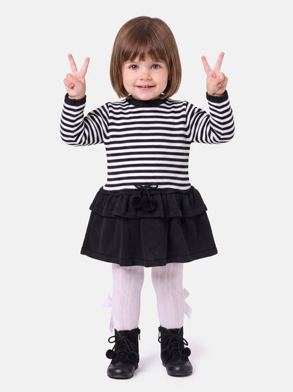 Baby Girl Carlota Collection Knitted Dress - Black