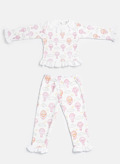 Girl Hot Air Balloon Collection 2-Piece Pyjama Set - Baby Pink