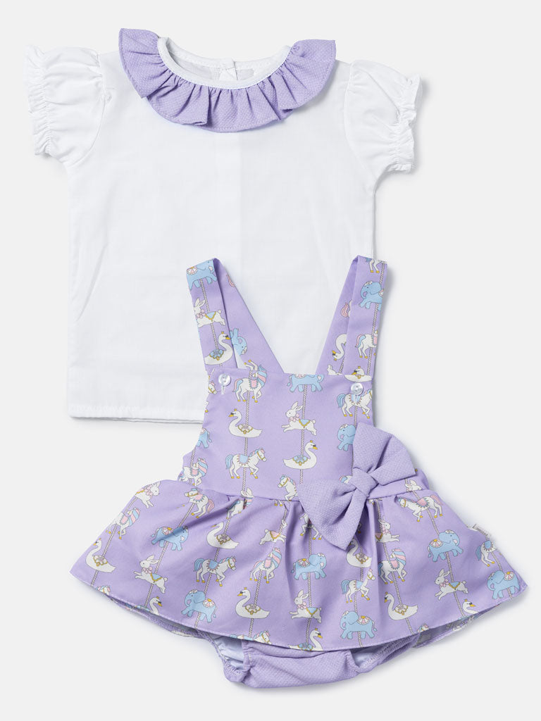 Baby Girl Carousel Romper 2-Piece Set - Lilac