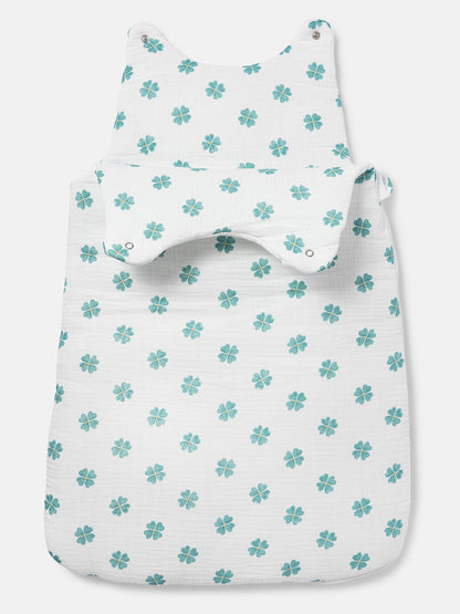 Baby Lucky Clover Collection Sleeping Bag - Limited Edition - White & Green