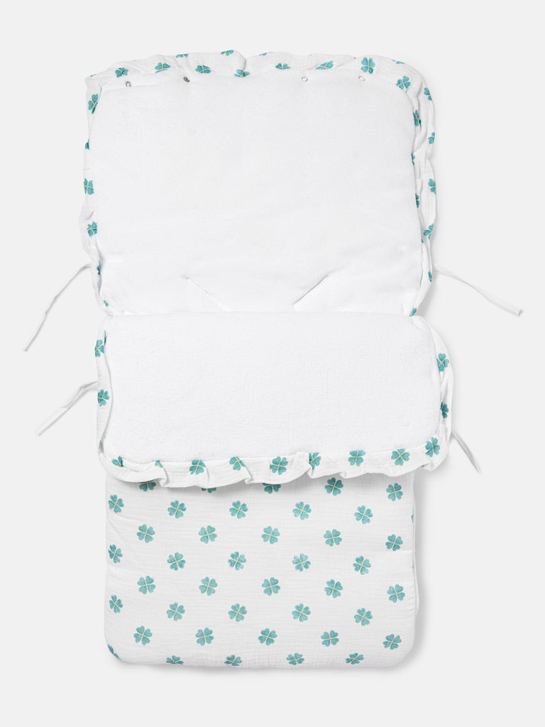 Baby Lucky Clover Collection Footmuff - Limited Edition - White & Green