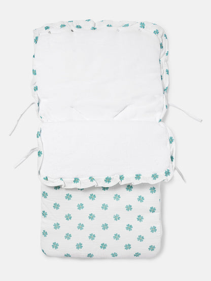 Baby Lucky Clover Collection Footmuff - Limited Edition - White & Green