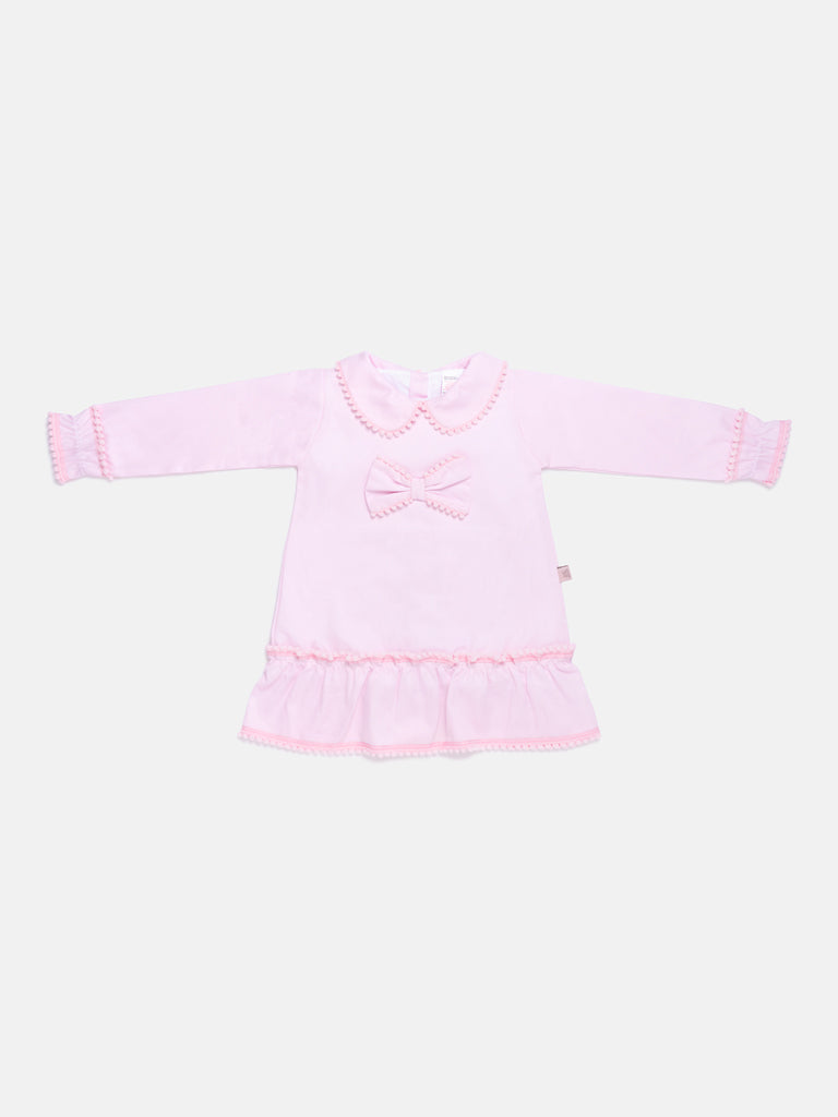 Baby Girl Eliana Collection Ruffle Trim Dress - Baby Pink