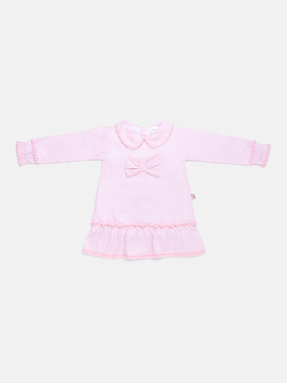 Baby Girl Eliana Collection Ruffle Trim Dress - Baby Pink