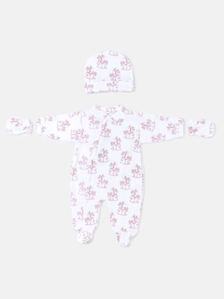 Baby Grow Rocking Horse Collection 3-Piece Set - Baby Pink