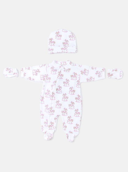 Baby Grow Rocking Horse Collection 3-Piece Set - Baby Pink