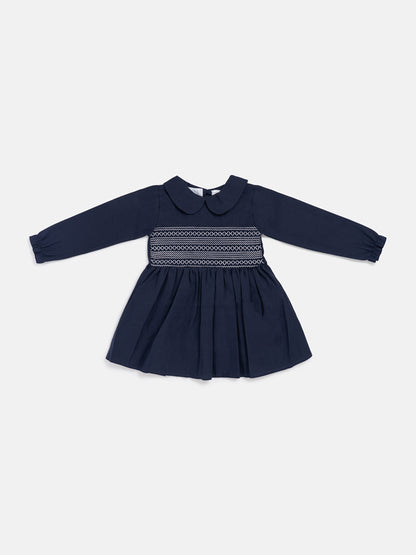 Girl Marissa Collection Smocked Dress Baby & Toddler - Navy Blue